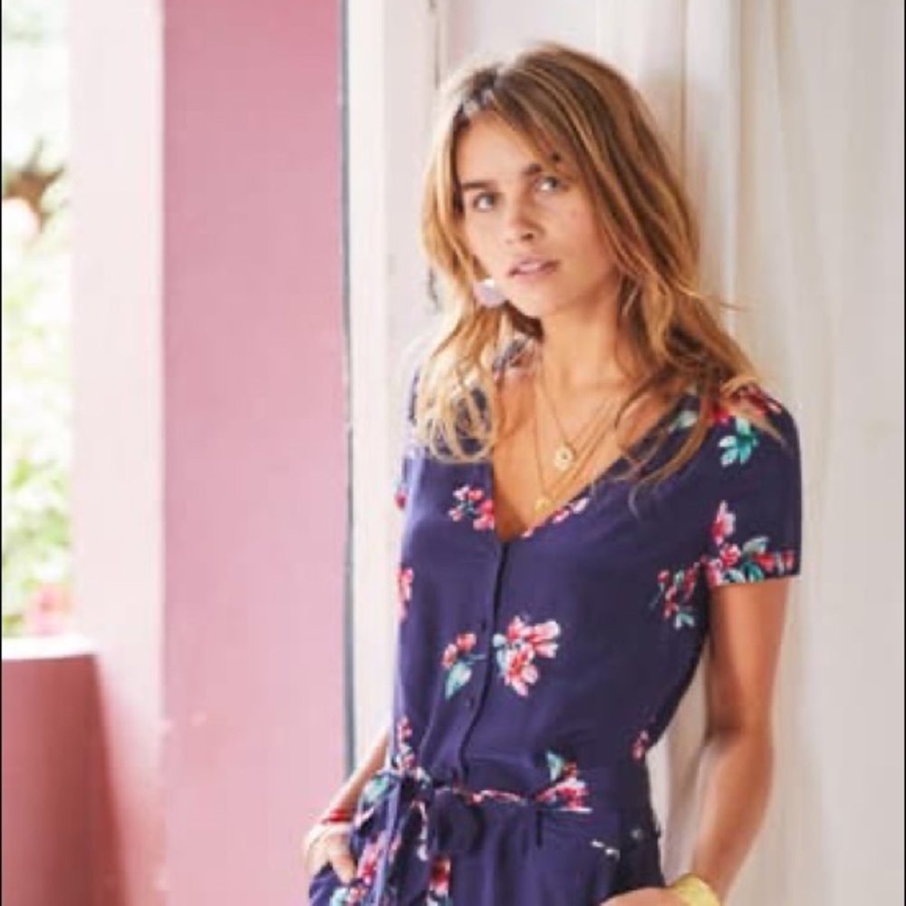 Sèzane Ava Floral Silk Jumpsuit